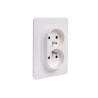 Bloc 2 prises avec boîte dencastrement 1 poste complet Lumiablanc