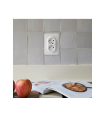 Bloc 2 prises avec boîte d'encastrement 1 poste complet Lumia  blanc | Sanifer