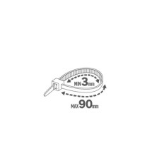 Lot de 25 colliers diam. 3 à  90 x L. 350 mm blanc | Sanifer