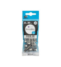 Sachet de 12 boulons inox, tête 6 pans hexagonal  L.30 mm|Sanifer