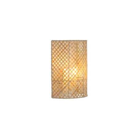 Applique mural demi-lune PalangaE14blanc-bambou