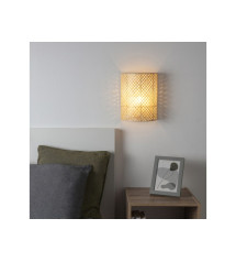 Applique mural demi-lune   Palanga  E14  blanc/bambou|Sanifer