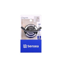 Crochet pour salle de bains fixation au choix double   Charm chromé | Sanifer