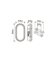 Hublot extérieur led integré ovale ezy 21cm  1620lm  ip65  blanc|Sanifer
