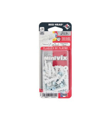 Lot de 30 chevilles multimateriau avec vis minivix, RED HEAD, 3 x 25 mm | Sanifer