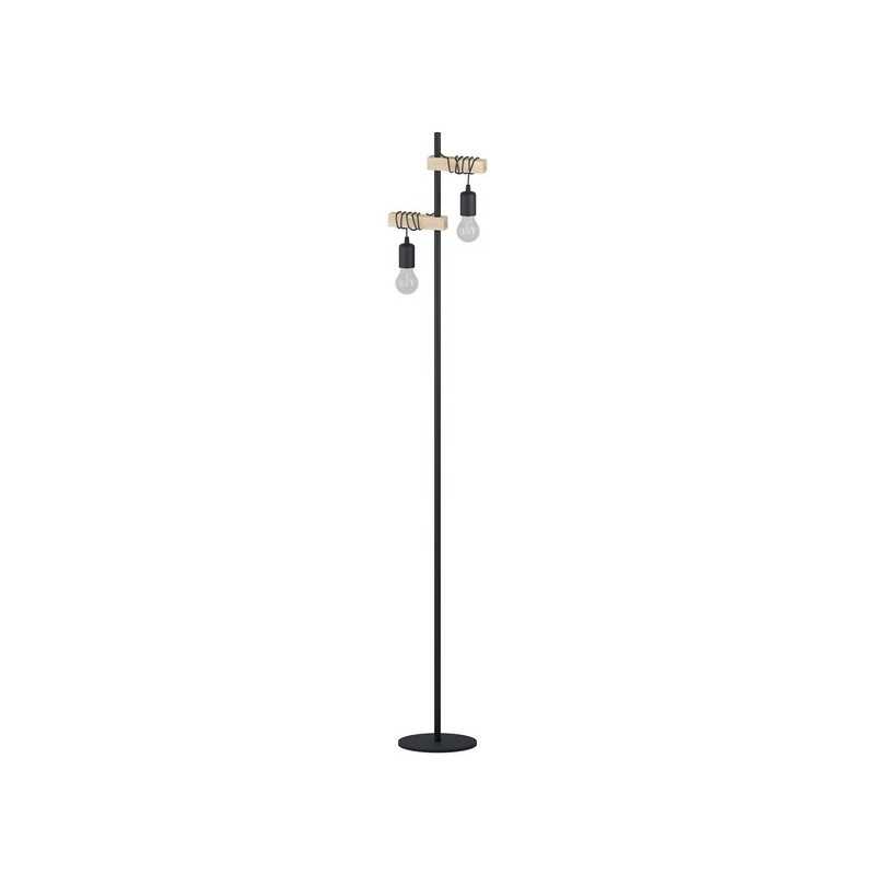 Lampadaire droit industriel en bois marronTownshend