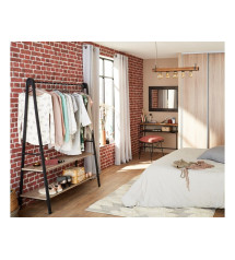 Suspension E27 Style Industriel Woodhill Métal Noir Et Bois Brilliant | Sanifer