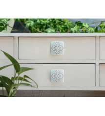 Bouton de meuble carreau de ciment blanc/gris H.20 X L.37 X P.37 Mm|Sanifer