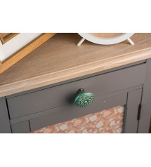 Bouton de meuble rond porcelaine brillant Vert H.27 X L.44 X P.44 Mm | Sanifer