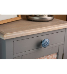 Bouton de meuble rond porcelaine brillant Bleu H.27 X L.44 X P.44 Mm | Sanifer