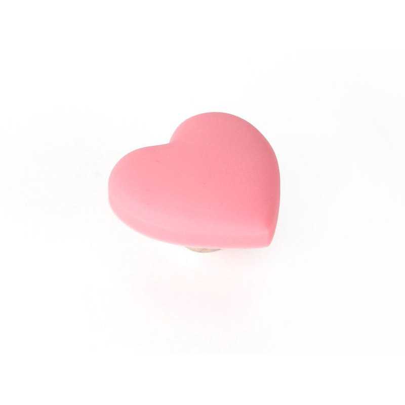 Bouton de meuble coeur plastique mat H.25 X L.41 X P.41 Mm