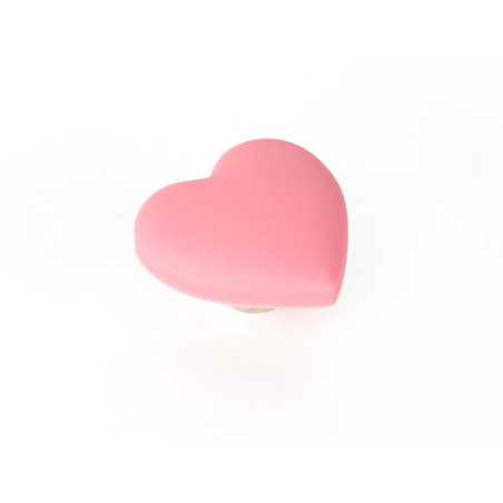 Bouton de meuble coeur plastique mat H.25 X L.41 X P.41 Mm
