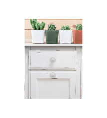 Bouton de meuble rond blanc zamak H.26 X L.35 X P.35 Mm | Sanifer