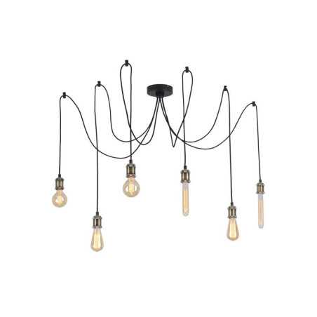 Suspension E27 Style Industriel Araignée Métal 6 Lumières