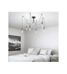Suspension E27 Style Industriel Araignée Métal 6 Lumières   | Sanifer