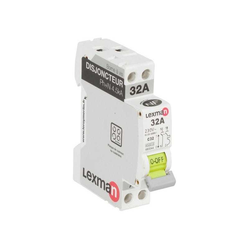 Disjoncteur Phase + Neutre Lexman 32 A