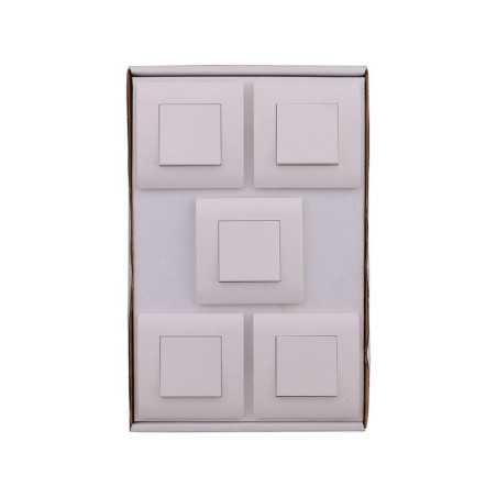 Lot de 5 interrupteurs va-et-vient complet BasicBlanc