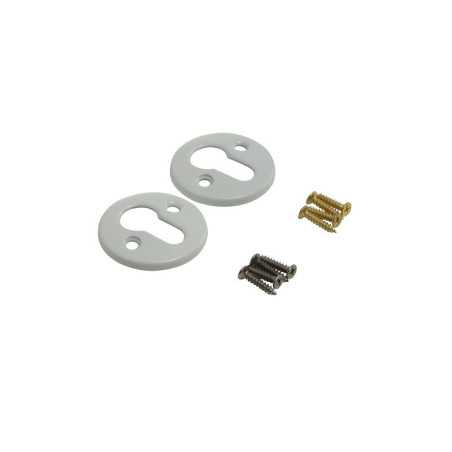 Lot de 2 rosaces Gilda acier peint blanc trou de cylindre