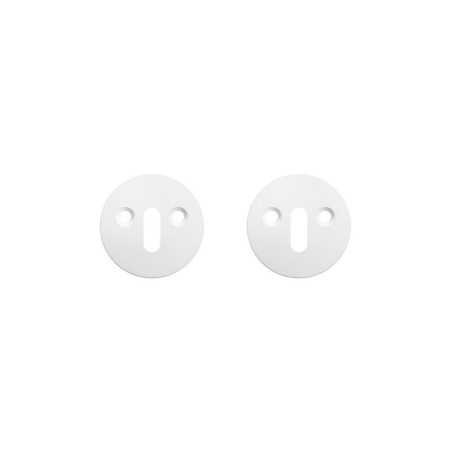 Lot de 2 rosaces Gilda acier peint blanc trou de clé