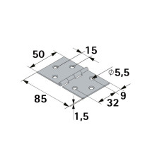 Charnière en acier pour meuble, HETTICH, L.50 x l.85 mm, noir | Sanifer