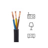 Câble électrique ho3vvf 3G0noir 10 métres
