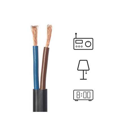 Câble ho3vvh2f 2x0.75noir 10 métres