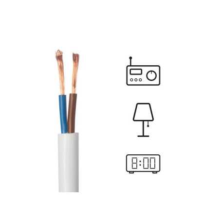 Câble électrique h03vvf2 x 0.75 mm2 blanc 10 m