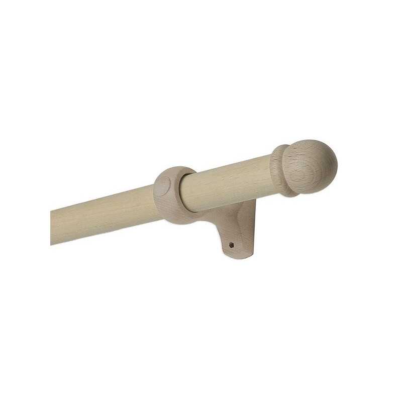 Kit de tringle à  rideau Alma Diam.28 mm naturel 180 cm