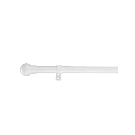 Kit de tringle à rideau Boule Diam. 28 Mm Blanc Laqué 180-180 Cm