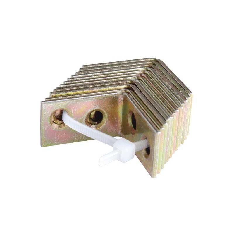 Lot de 12 équerres de chaise bichromaté30X30X14 Mm