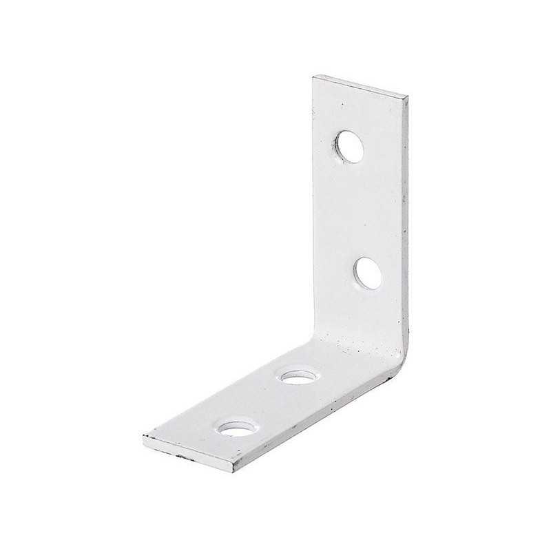 Lot de 12 équerres plastifié blanc 40X40X15 Mm