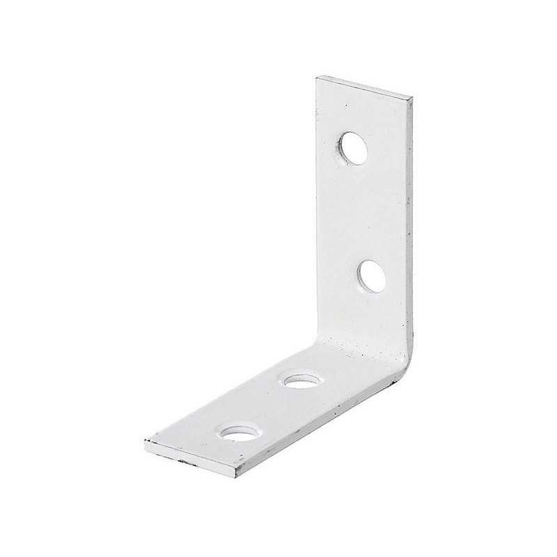 Lot de 8 équerres plastifié blanc 60X60X16 Mm
