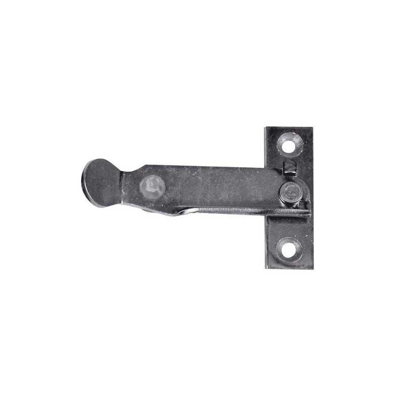 Arrêt pour persienne fermeture vers la gauche en acier zingué H.62 x P.12 mm