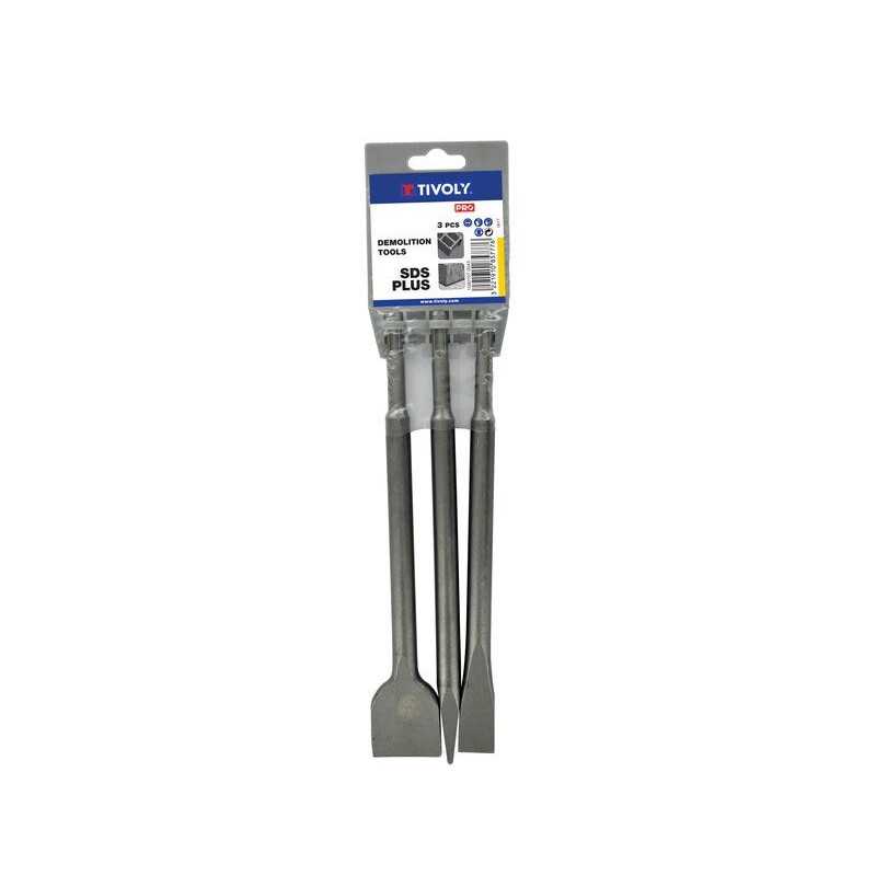 Pack démolition béton 1 pic L.250mm + 2 burins 20x 250mm - 40x 250mm