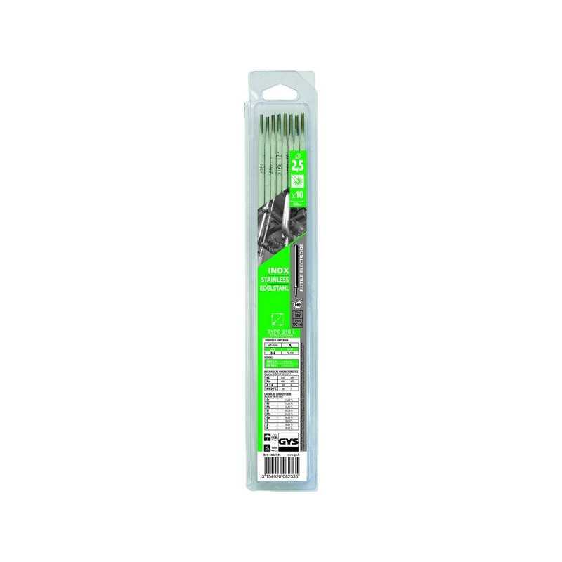 Lot de 10 électrodes Inox Diamètre 2.5Mm Gys 082335