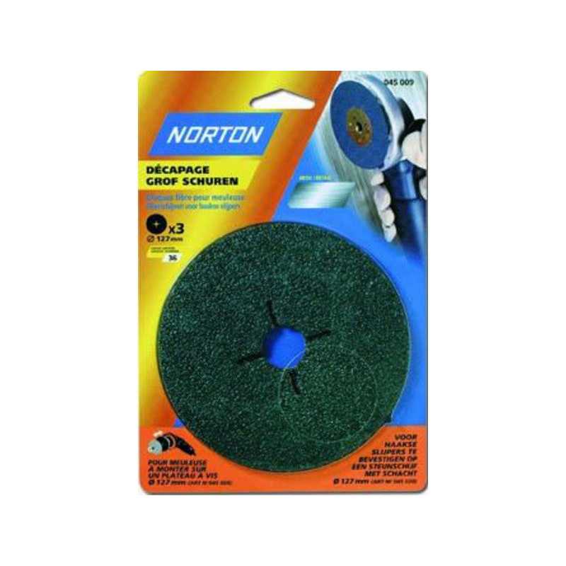Disque fibre Zir Diametre 127 Grain 36 Lot de 3 Pour Meuleuse