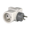 Multiprise sans câble avec prise rotative 3 prises blanc Zenitech