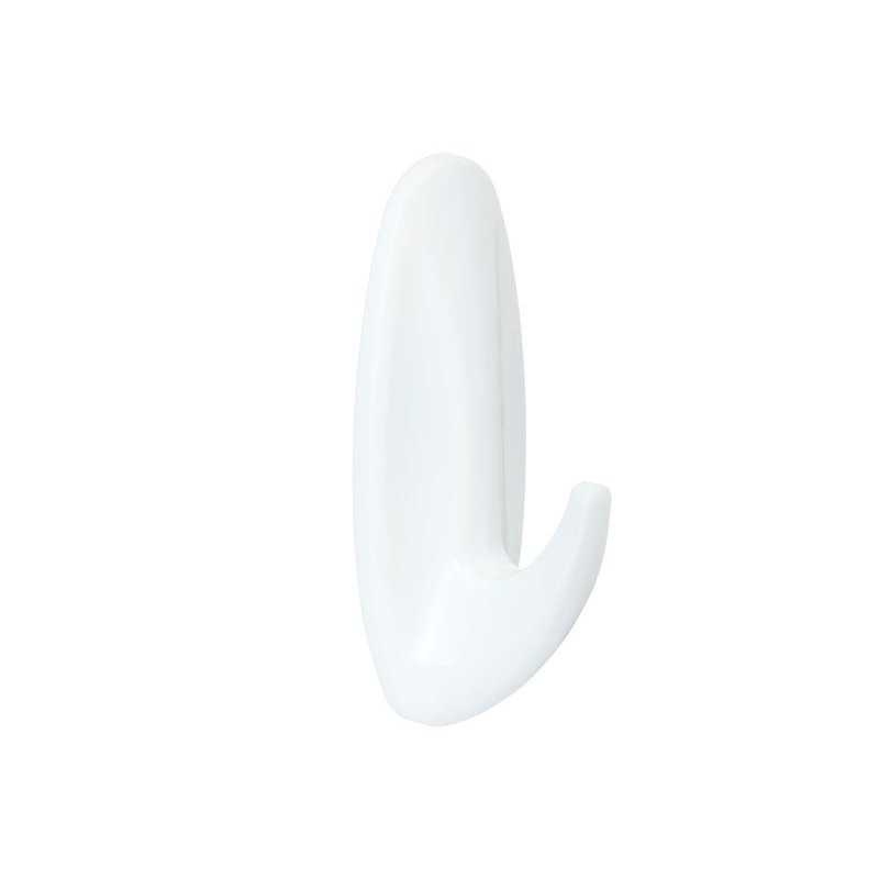 Lot de 2 crochets adhésif plastique design blanc 1.3 kg