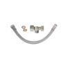 Kit Robinet DArrêt Wc + Flexible + Joint Laiton Nickelé