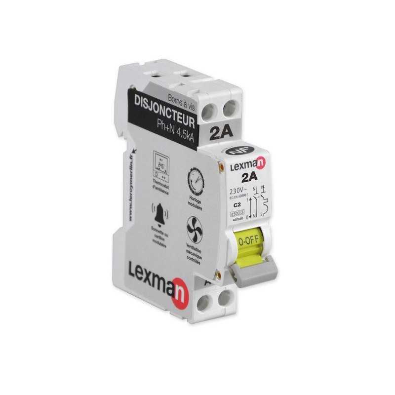 Disjoncteur Phase + Neutre Lexman 2 A