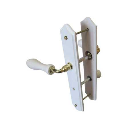 2 poignées de porte bois condamnation Bois Entraxe 195 Mm