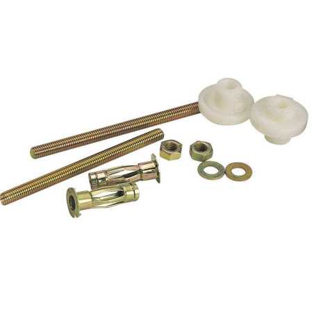 Lot de 2 Fixations Pour Lavabo à Paroi Creuse + Chevilles L.2 X H.3.6 Cm