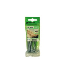 Lot de 6vis acier tête ronde Diam.6 Mm X L.60 Mm