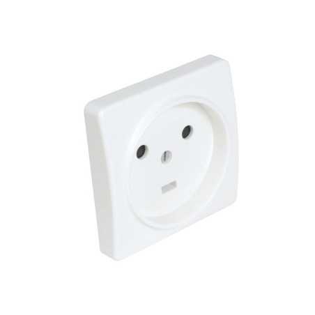 Prise 2 poles + terre 20A Encastre Blanc