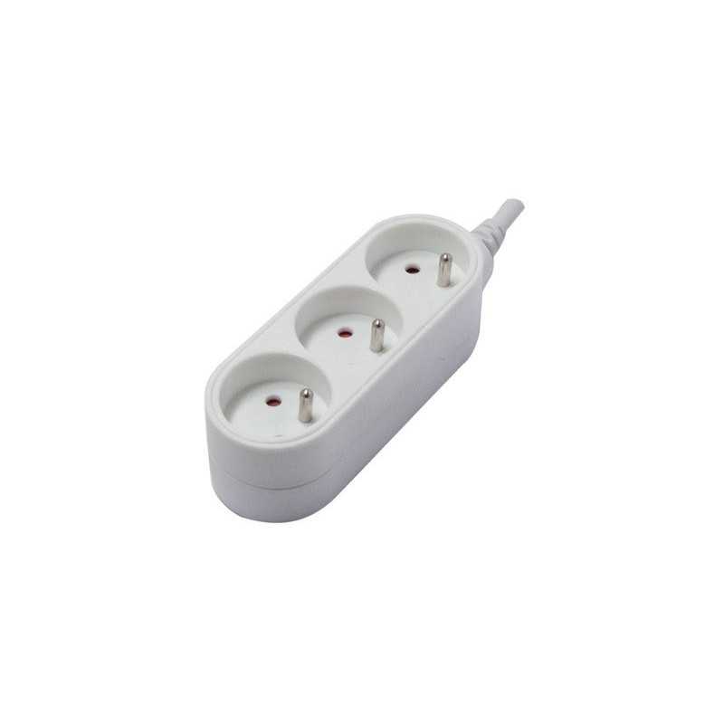 Multiprise filaire compact 3 prises blanc chacon
