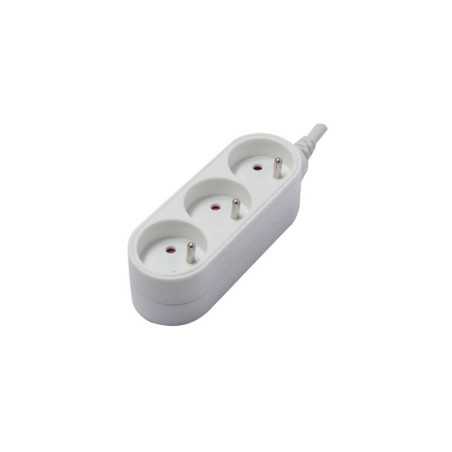 Multiprise filaire compact 3 prises blanc chacon