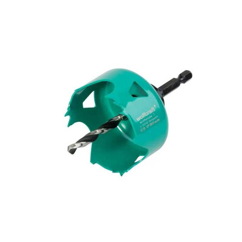 Scie cloche cTmaçonnerie-pierre-bois-plastique wolfcraft diamètre 60mm
