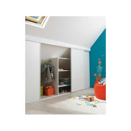 Portes de placard coulissantes 2 portes l.120 x H.120 cmblanc