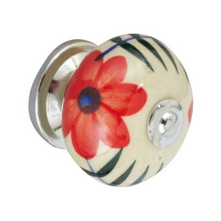 Bouton de meuble boule multicouleur porcelaine H.38 X L.40 X P.40 Mm