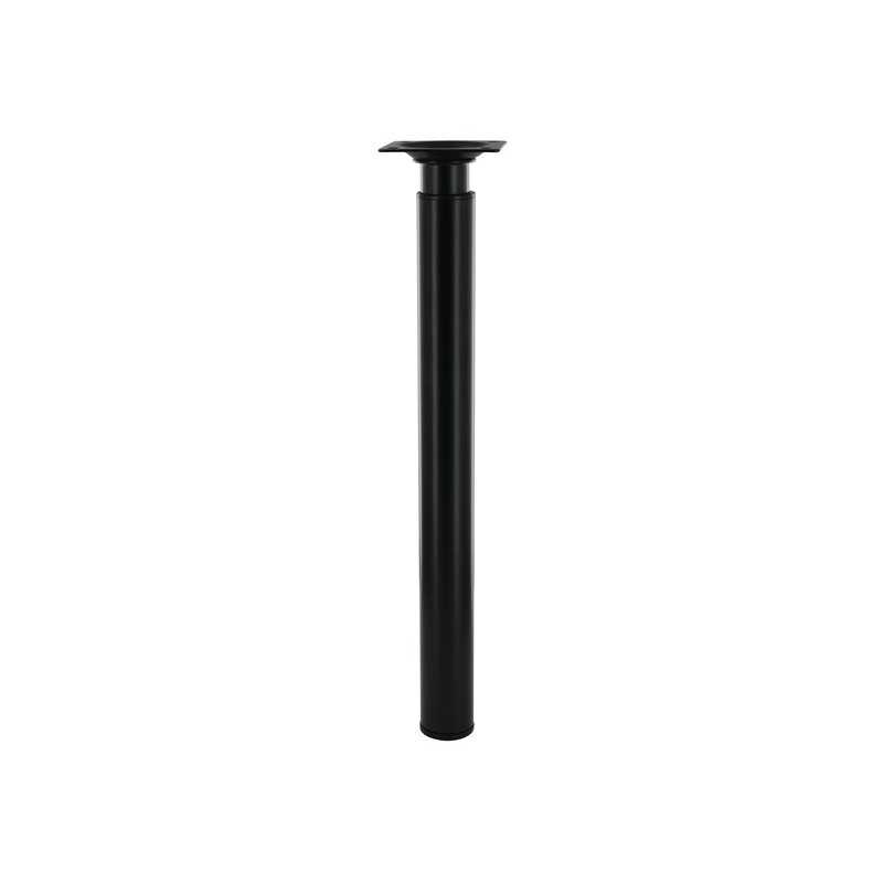 Pied de meuble cylindrique CIME réglable H.De 31 à  50 cm acier époxy noir
